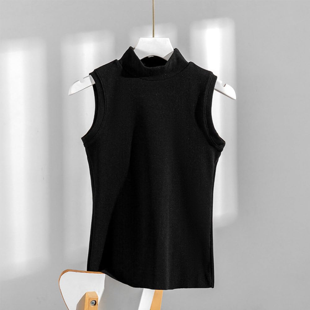 Canotta Termica da Donna Senza Maniche con Collo Finto, 2 Pezzi, Canottiera Calda Canottiera Termica per Donna, Canotta Termica Invernale da Donna in Micropile