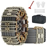 Utilisation étendue: Nos chaînes de neige avec largeur réglable conviennent pour la plupart des véhicules, voitures normales, véhicules tout terrain, Les VUS et les pneus de fourgonnette avec des largeurs de pneus de 215-285mm sont montés. (Ne convient pas pour les voitures, chez lesquelles la couronne n'a pas de place.)