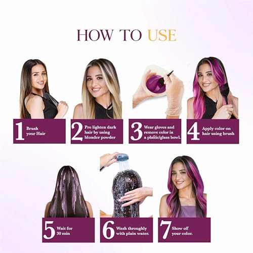 Image of Semi Permanent Hair Color for Women & Men, (120g, #22 French Plum) Enriched with Conditioner, Glossy Finish, No Ammonia, No Peroxide & Non Oxidative, Vegan Highlights Colorful Hair Dye
