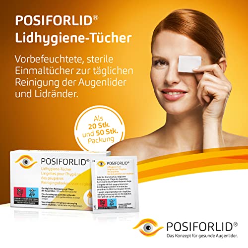 POSIFORLID® Lidhygiene-Tücher. Vorbefeuchtete, sterile Tücher zur Reinigung der Augenlider, 20 Stück