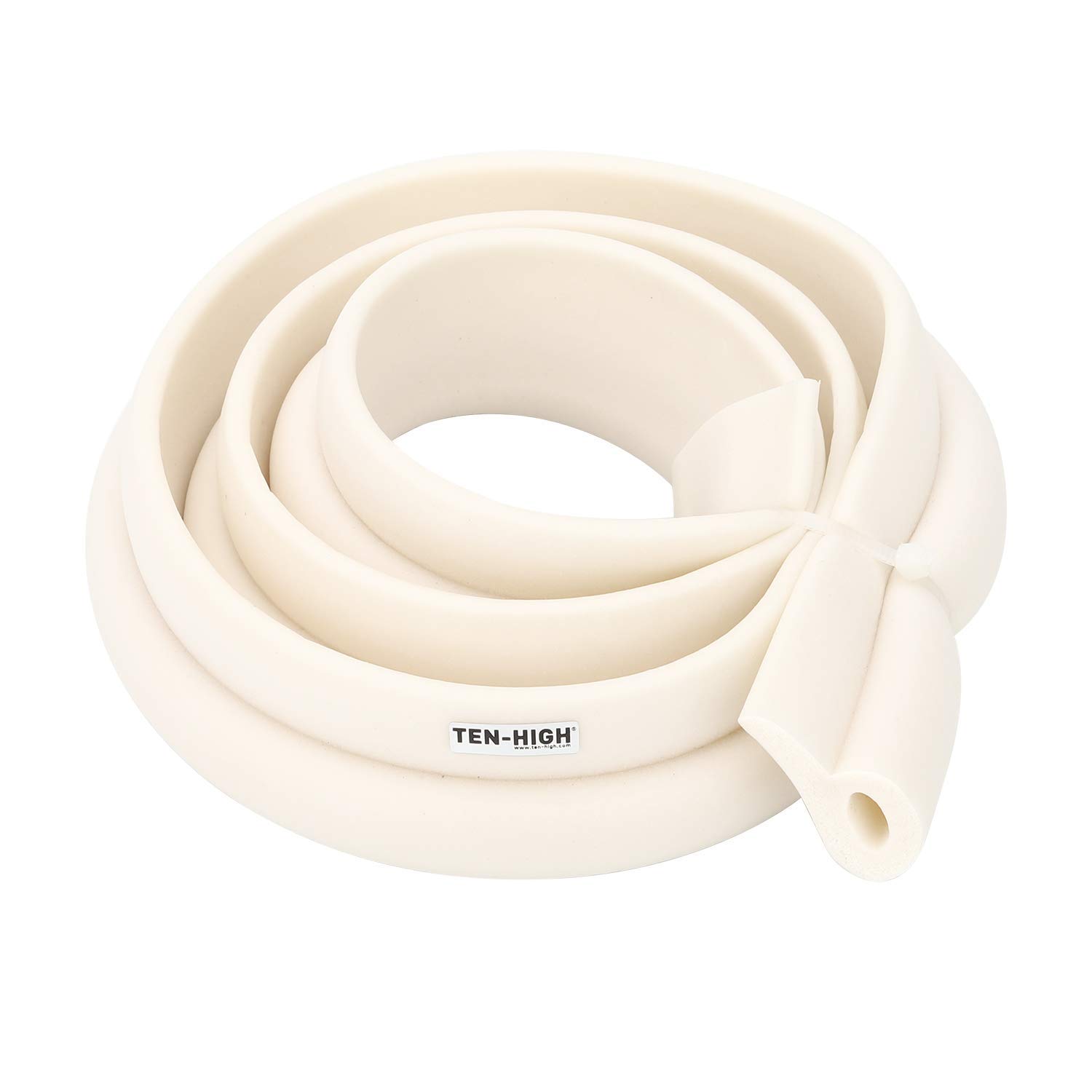 TEN-HIGH 50m 5mm ID x 12mm AD x 25mm Breite P-Typ Schaum Silikon Dichtungsstreifen, Multi-Verwendungszweck für Backofen, Tür, Fenster usw.