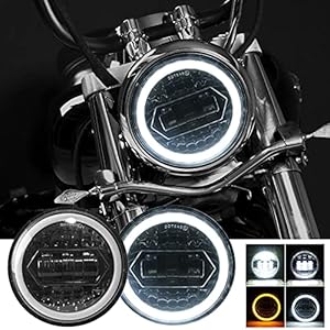 Optique de moto ronde 5,75 “pouces phares de moto à LED CREE Chip 200W 20000LM 6000K / 3000K faisceau de croisement 9-30V HI LO optique de faisceau lumineux avec câbles de commutation H4-H13 IP67