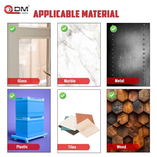 Image of DM TAPES Double-Sided Acrylic Tape Clear - 10mm x 7m Each Roll - for Strong Adhesion and Versatile Use (Pack of 3)