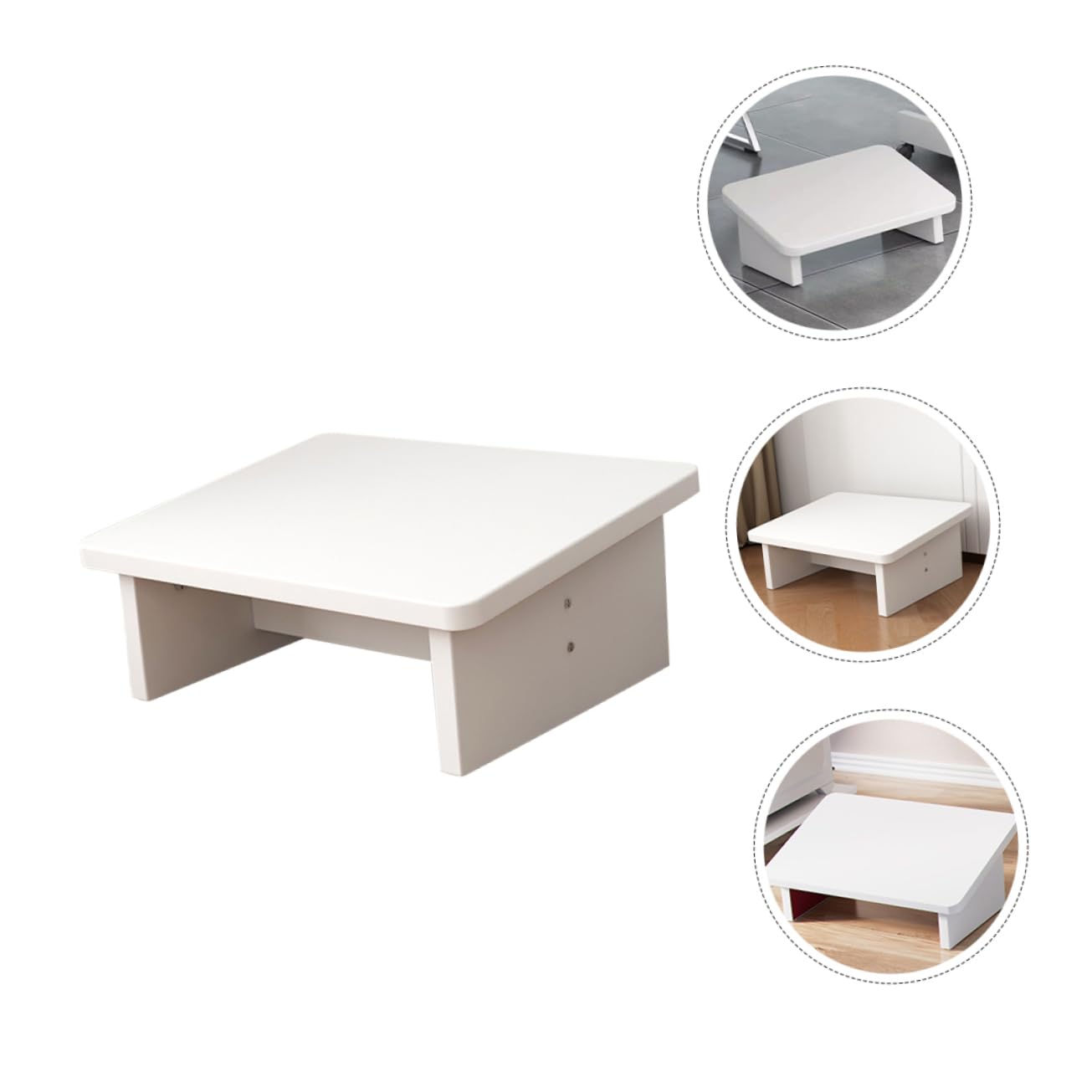 Sgabello Poggiapiedi da Scrivania in Legno Bianco Antiscivolo Leggero | Studio e Ufficio, Design Inclinato, Aiuta a Ridurre la Stanchezza, Uso Sotto Scrivania, Supporto Stabile