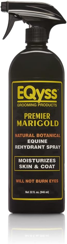 EQyss Premier Marigold Equine Coat Conditioning Spray – Moisturize Horse’s Skin & Coat, Add Shine, Detangle, Repel Dirt & Dust, Silicone-Free (32 oz)