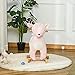 Qaba Kids Plush Ride-On Rocking Horse Deer-Shaped Plush Toy Rocker with Realistic Sounds for Child 36-72 Months Pink