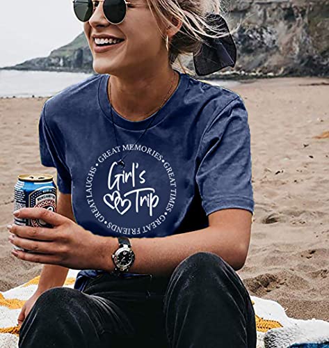 Image of Girls Trip Shirts for Women 2026 Girl Vacation Weekend Matching Tshirts Summer Vacay Mode Graphic Tees