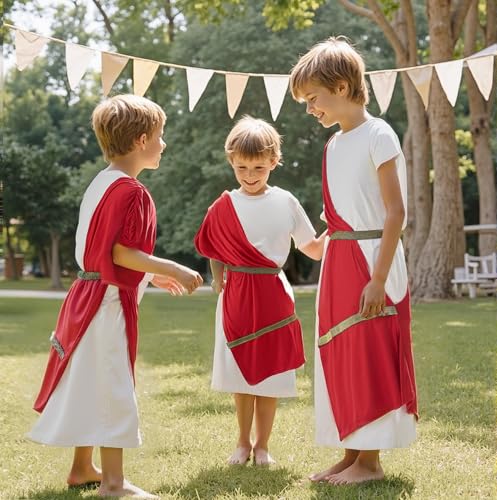 Disfraz Toga Griega para Niños Talla Large Rojo miniatura 4