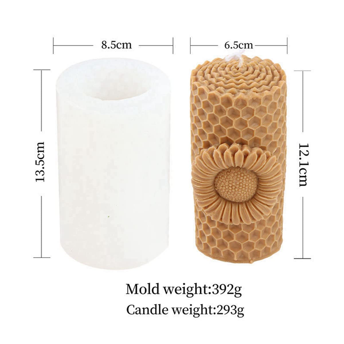 2 Moules Silicone Bougies Nid D'Abeille Et Trou De Diamant - Kit DIY Bougies Parfumées