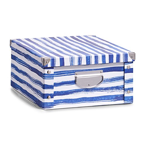 Zeller 17573 - Scatola portaoggetti Blue Stripes
