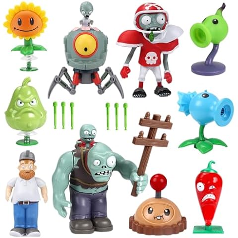 JHESAO 10 PCS Plants and Zombies Toys Action Figures Zombies PVZ Toys 1 2 Series Great Gifts for Kids and Fans, Birthday and Christmas Party New Cover