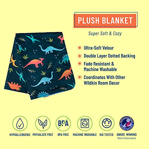 Wildkin Plush Blanket Bundle With Cotton 4 Pc Toddler Bed In A Bag (Jurassic Dinosaurs) #TOP3