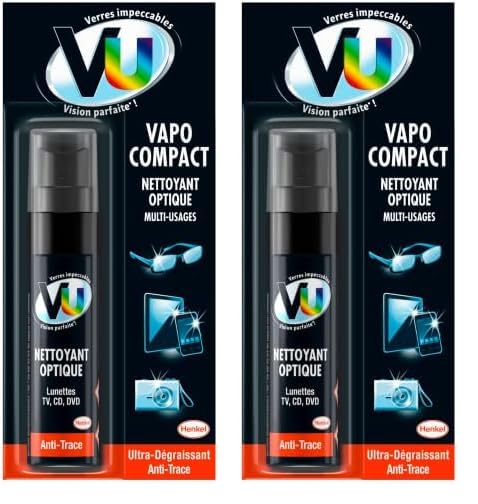 VU Classique – Vaporisateur (20mL) – Nettoyant Optique spray vapo Compact – Nettoyant Multi usages lunettes écrans (Lot de 2)