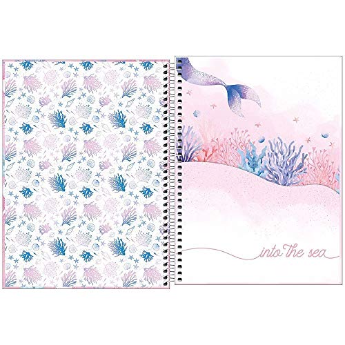 Caderno Tilibra Capa Dura Universitário 1X1 80 Fls Sereia Wonder 294306 26364
