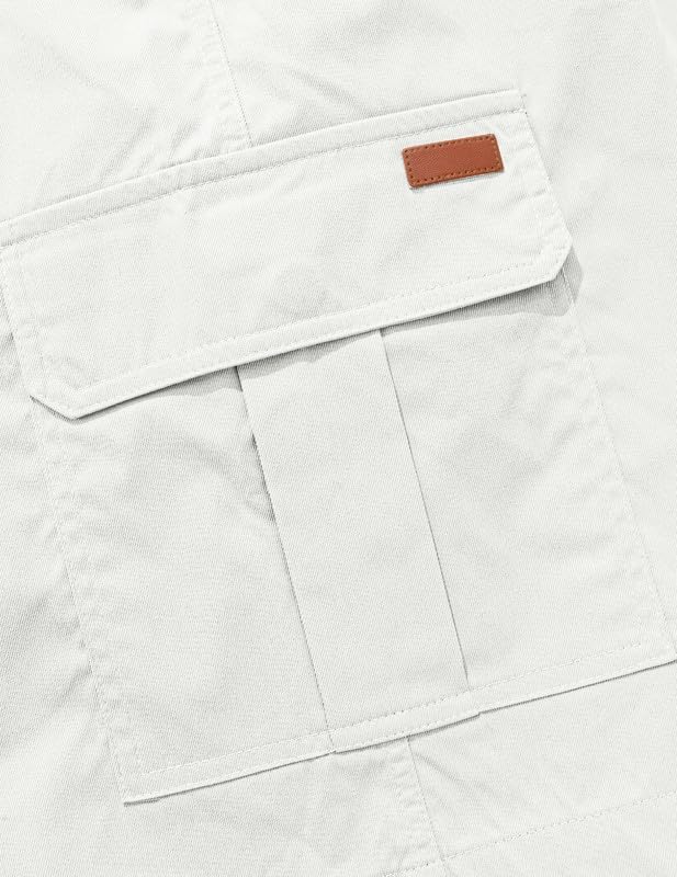 Cargo Shorts for Men Drawstring 9 inch Elastic Waist with 5 Pockets - Image 8