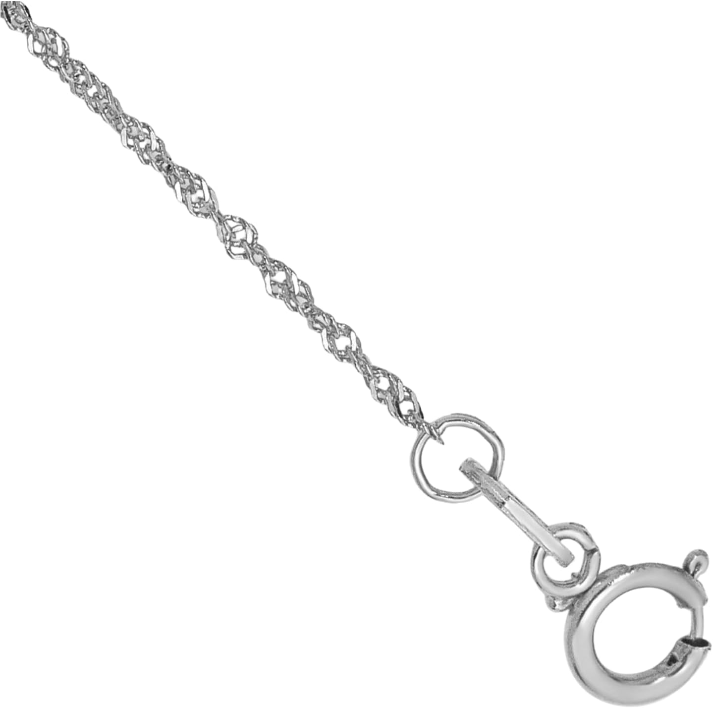 IceCarats 14K Solid White Gold 1mm Dainty Singapore Chain Bracelet Anklet Polished