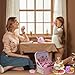 Tea Party Set for Little Girls,PRE-WORLD Princess Tea Time Toy Including Dessert,Cookies,Doughnut,Teapot Tray Cake, Tablecloth & Carrying Case,Kids Kitchen Pretend Play for Girls Boys Age 3-6