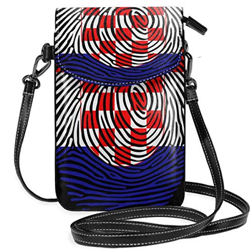 Preisvergleich Produktbild Kroatien Fingerabdruck Kleine Crossbody Handy Geldbörse Tasche Smartphone Geldbörse Geldbörse mit abnehmbarem Gurt