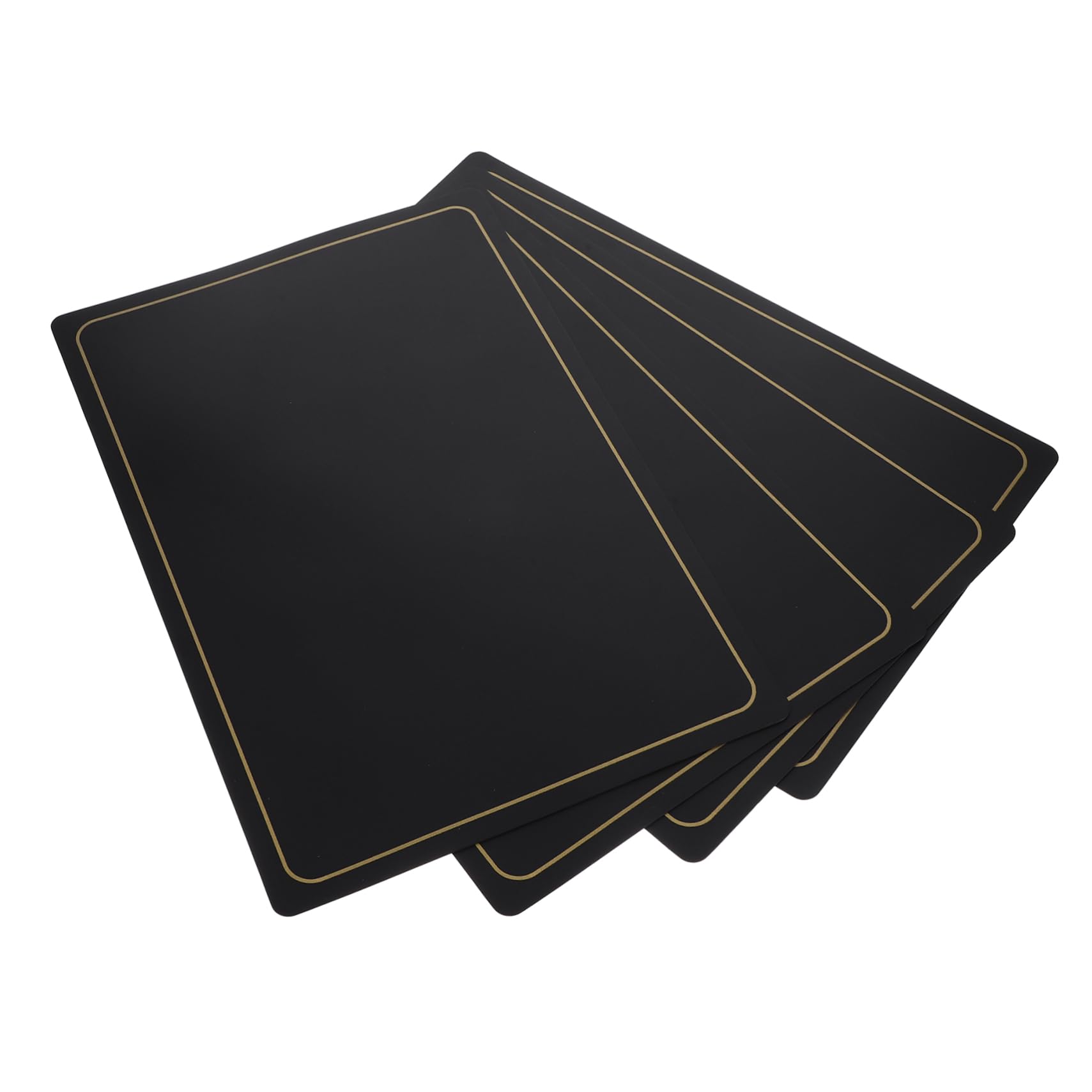 Manteles Individuales de PU Antideslizantes y Aislantes del Calor, 4 Piezas, Negro, para Mesa de Comedor y Cocina, Fáciles de Limpiar