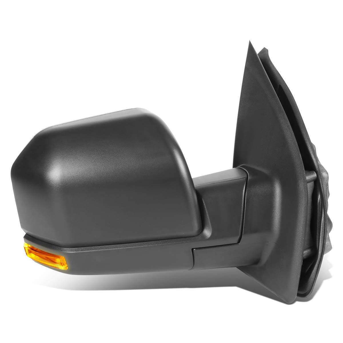 DNA Motoring TWM-058-OE-T222-BK-CL-R Manual Factory Style Side Mirror w/LED Turn Signal Puddle Light Right Compatible With 15-18 F-150 with 8-Pin Plug