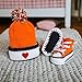 Handmade Orange Baby Booties and Beanie Set, Organic Newborn Outfit, Gender Neutral Baby Gift, 0-3 Months, 3-6 Months, 6-9 Months