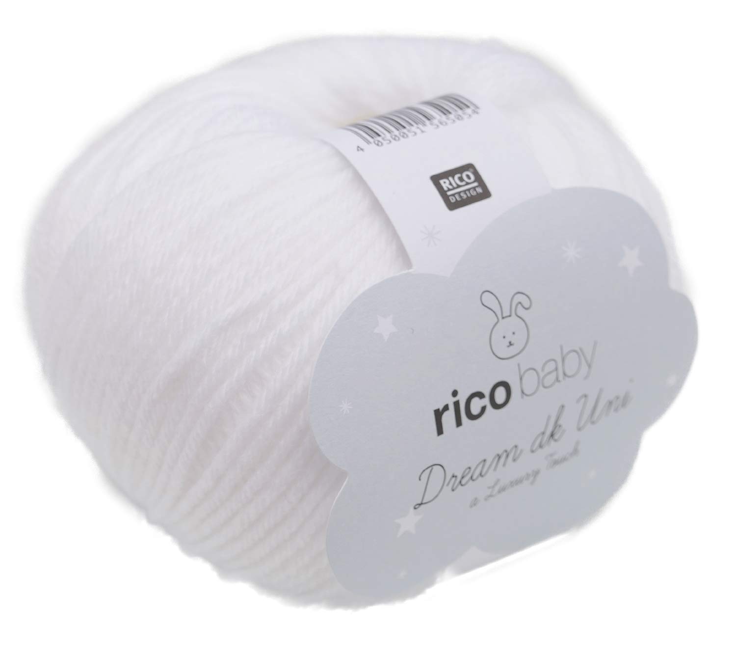 Voplls White Rico Baby Dream Uni Colour 001, Soft Baby Wool For Knitting & Crocheting