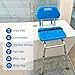 Platinum Health Gateway Premium Sliding Bath Transfer Bench with Swivel Seat-Padded (Blue)