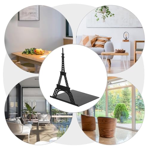 Sujetalibros de hierro resistente POPETPOP con base antideslizante y silueta de Torre Eiffel 4