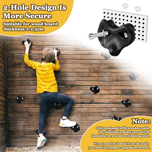 5PCS Rock Climbing Holds for Kids – Extra Large Black, Indoor Outdoor — view 5