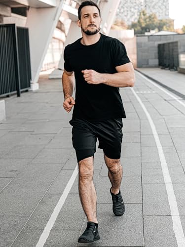 3 Pack Men's Quick Dry Shirts, Moisture Wicking Tees, Mesh Dry Fit Athletic Workout Fitness Short Sleeve2