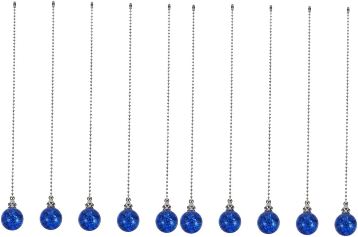 DOITOOL 10pcs Decorative Ceiling Fan Pull Chain Crack Texture Pendant Vintage Style Extension for Light Fixtures Easy to Install for Home Decoration and