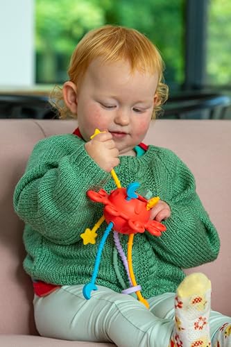 tickit Silisoft Zip Pull Sensory Toy with Colourful Ridged Silicone Tentacles and Popping Buttons for Sensory Play and Early Motor Skill Development,Rainbow - Image 3