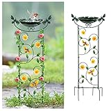 HONGLAND 36.5' Metal Bird Bath with Trellis, Outdoor Garden...
