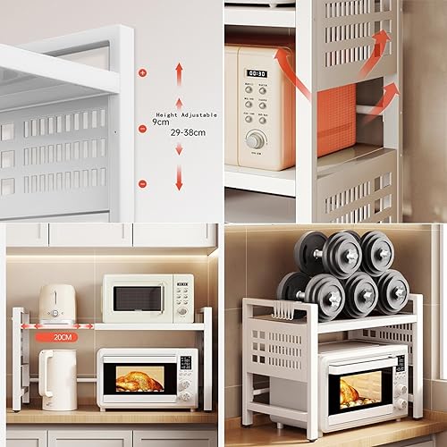 Support de four à micro-ondes réglable étagère robuste à 2 niveaux pour cuisine - 6