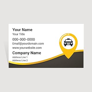 Custom Business Cards for Taxi Services & Professional Drivers – 16 Pt Cardstock – Personalized Cabby, Airport Shuttle, and City Transport Professional Networking Cards (Modern Location)