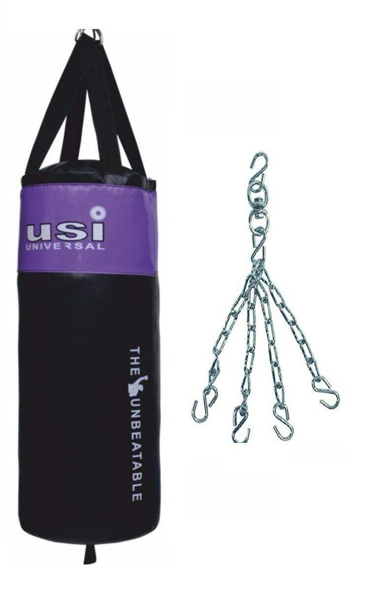 USI Crusher niewypełniona torba bokserska do zawieszenia bokserskiego + zestaw łańcuchów (105 cm)