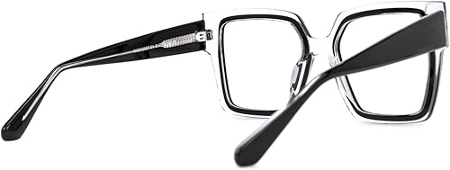 Miniatura 5 de VOOGLAM Gafas cuadradas de gran tamaño con bloqueo de luz azul para mujeres y hombres anti rayos UV gafas Huffman