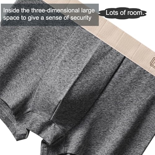 1 Pcs Men's Cotton Boxer Briefs,Wicking Underwear,Comfortable,Soft,Breathable,Regular, Dark gray4