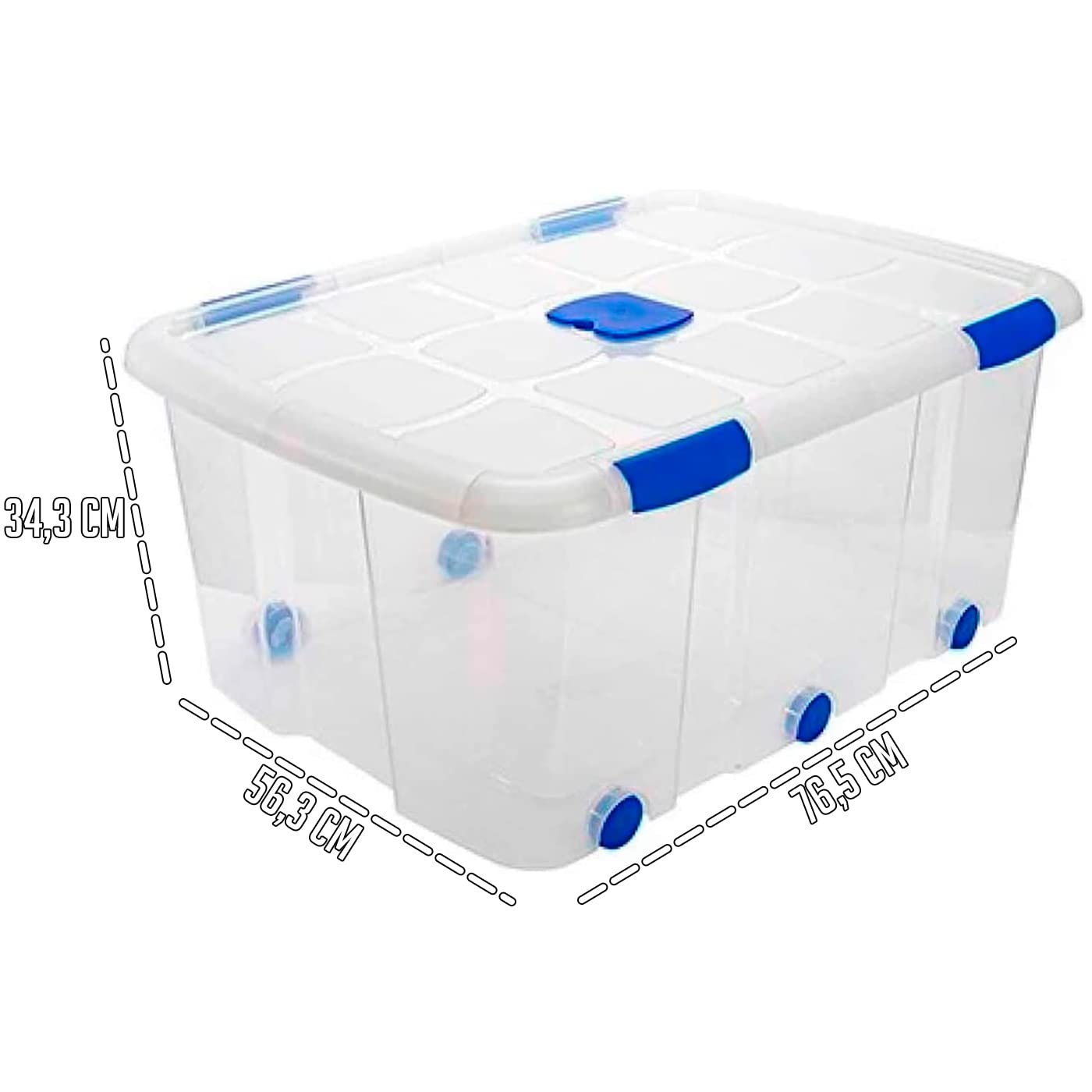 Acan Tradineur – Caja de almacenamiento N.º 15 – Capacidad de 100 Litros – Fabricado en España - Contenedor para almacenar libros, ropa, mantas