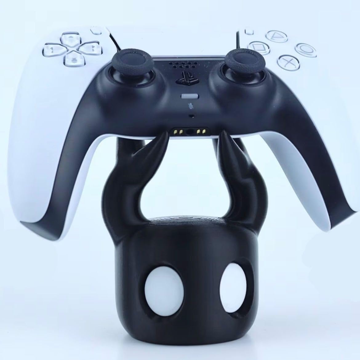 Menbis Support Universel pour Manette de Jeu en Forme de crâne – Impression 3D, Blanc Minimaliste, Durable et élégant pour PS5, Xbox, Switch – Décoration de Jeu (Noir)