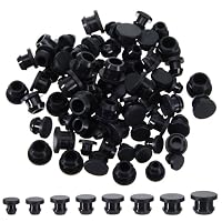 80 Stück Gummistopfen Verschlussstopfen Rund Lochstopfen Schwarz Stopfen wasserdichte Dichtstopfen Flexible Verschlüsse für 4.5/5.5/6/6.5/7.5/8/8.5/9.5 mm Löcher Rohre Reagenzgläser Möbelendkappen