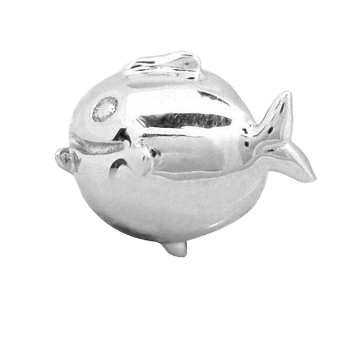 Sterling Silver Bubblefish Charm Bead-fits Charm Bracelets