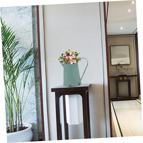 Vase ferme vintage métal SEWACC : pot de fleurs et pichet champêtre