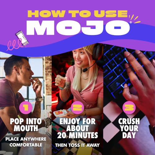 Image of MOJO Caffeine Pouches with Naturally Derived Caffeine from Green Tea, Ginseng, Yerba Mate, L-Theanine & B-Vitamins | Nicotine-Free | Zero Sugar | 50mg Caffeine | Orange Cream