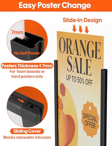 Image of GUOHONG 2Pack Sign Holder Floor Stand, 2-In-1 Dual Size Poster Stand