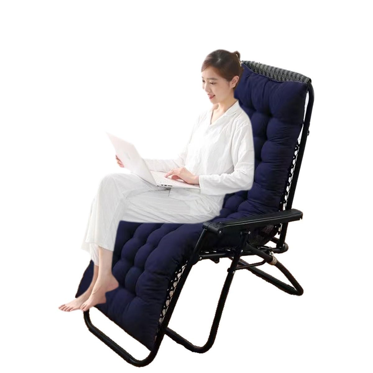 Sun Lo - Cojines gruesos de repuesto para sillas reclinables para exteriores e interiores, 170 x 53/125 x 53 cm con respaldo para sillas mecedoras de viaje y relajación