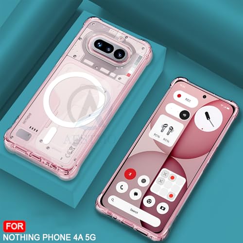 Image of AESTMO Clear Back Cover for Nothing Phone 4A | 360 Protection | Transparent Back Cover for Nothing Phone 4A (PC + TPU, Compatible with MagSafe Accessories, Transparent Bumper)