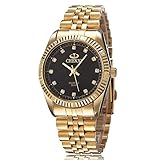 TOP-Verkäufer auf Amazon XLORDX Herren Armbanduhr Business Casual Analog Quarz Gold mit Edelstahl Schwarz
