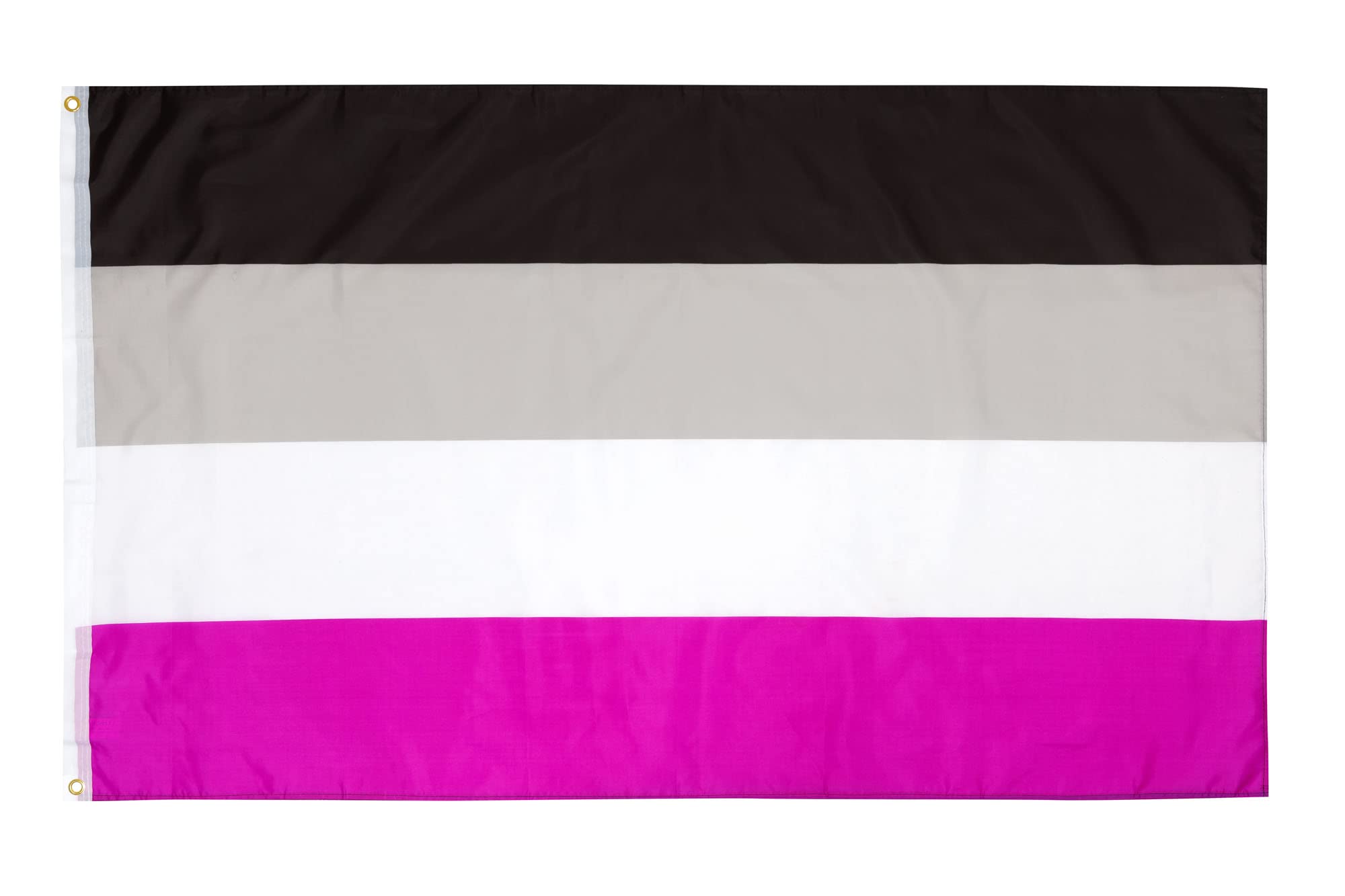 PHENO FLAGS Asexual flag - LGBTQIA flag 3x5ft with brass eyelets - weatherproof Pride flag for flagpole - 100% polyester - 90x150cm