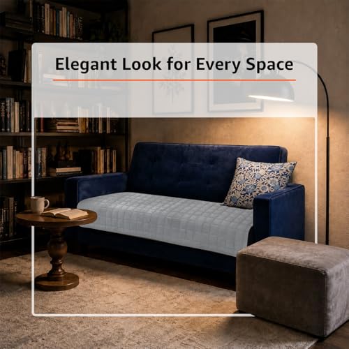 Image of Amazon Basics - Flannel (Polyester) Quilted Make Your Own Sofa Cover |70 x 120 cm|Microfiber Sofa Slipcover | 350 GSM (2 Seater)
